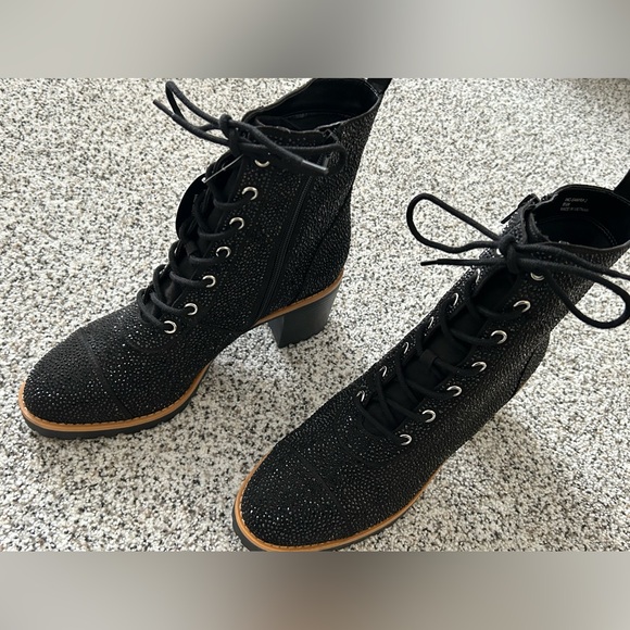 INC Womens Samira 2 Rhinestone Almond Toe Mid-Calf Boots Size: 9.5 - Picture 2 of 11